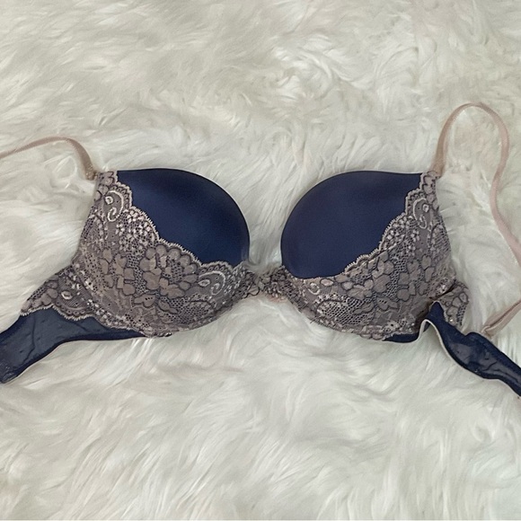 VS PADDED BRA W/LACE--DARK BLUE/PURPLE - Picture 3 of 8